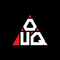 design de logotipo de letra de triângulo ouq com forma de triângulo. monograma de design de logotipo de triângulo ouq. modelo de logotipo de vetor de triângulo ouq com cor vermelha. logotipo triangular ouq logotipo simples, elegante e luxuoso.