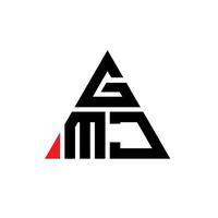 design de logotipo de carta de triângulo gmj com forma de triângulo. monograma de design de logotipo de triângulo gmj. modelo de logotipo de vetor de triângulo gmj com cor vermelha. logotipo triangular gmj logotipo simples, elegante e luxuoso.