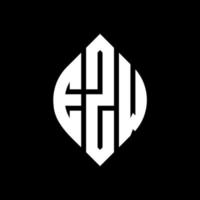design de logotipo de carta de círculo ezw com forma de círculo e elipse. letras de elipse ezw com estilo tipográfico. as três iniciais formam um logotipo circular. ezw círculo emblema abstrato monograma carta marca vetor. vetor