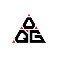 design de logotipo de letra triângulo oqg com forma de triângulo. monograma de design de logotipo de triângulo oqg. modelo de logotipo de vetor de triângulo oqg com cor vermelha. logotipo triangular oqg logotipo simples, elegante e luxuoso.