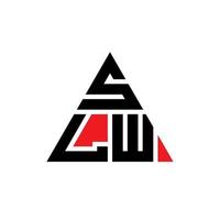 design de logotipo de letra triângulo slw com forma de triângulo. monograma de design de logotipo de triângulo slw. modelo de logotipo de vetor slw triângulo com cor vermelha. slw logo triangular logo simples, elegante e luxuoso.