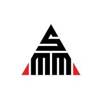 design de logotipo de letra de triângulo smm com forma de triângulo. monograma de design de logotipo de triângulo smm. modelo de logotipo de vetor de triângulo smm com cor vermelha. logotipo triangular smm logotipo simples, elegante e luxuoso.