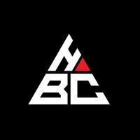 design de logotipo de letra de triângulo hbc com forma de triângulo. monograma de design de logotipo de triângulo hbc. modelo de logotipo de vetor de triângulo hbc com cor vermelha. hbc logotipo triangular logotipo simples, elegante e luxuoso.
