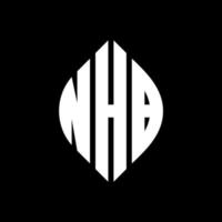 design de logotipo de carta de círculo nhb com forma de círculo e elipse. letras de elipse nhb com estilo tipográfico. as três iniciais formam um logotipo circular. nhb círculo emblema abstrato monograma carta marca vetor. vetor