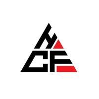 design de logotipo de letra de triângulo hcf com forma de triângulo. monograma de design de logotipo de triângulo hcf. modelo de logotipo de vetor de triângulo hcf com cor vermelha. logotipo triangular hcf logotipo simples, elegante e luxuoso.