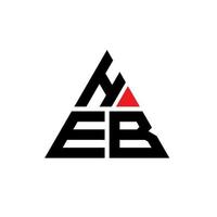 design de logotipo de letra de triângulo heb com forma de triângulo. monograma de design de logotipo de triângulo heb. modelo de logotipo de vetor de triângulo heb com cor vermelha. logotipo triangular heb logotipo simples, elegante e luxuoso.