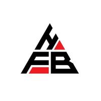 design de logotipo de letra de triângulo hfb com forma de triângulo. monograma de design de logotipo de triângulo hfb. modelo de logotipo de vetor de triângulo hfb com cor vermelha. logotipo triangular hfb logotipo simples, elegante e luxuoso.