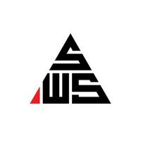 sws design de logotipo de letra de triângulo com forma de triângulo. monograma de design de logotipo de triângulo sws. modelo de logotipo de vetor de triângulo sws com cor vermelha. sws logotipo triangular logotipo simples, elegante e luxuoso.