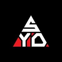 design de logotipo de letra triângulo syo com forma de triângulo. monograma de design de logotipo de triângulo syo. modelo de logotipo de vetor syo triângulo com cor vermelha. logotipo triangular syo logotipo simples, elegante e luxuoso.
