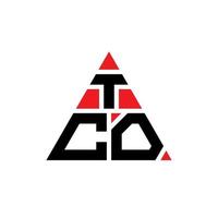 design de logotipo de letra de triângulo tco com forma de triângulo. monograma de design de logotipo de triângulo tco. modelo de logotipo de vetor de triângulo tco com cor vermelha. logotipo triangular tco logotipo simples, elegante e luxuoso.