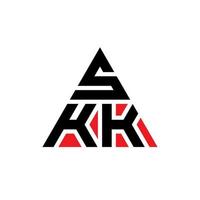 skk design de logotipo de letra de triângulo com forma de triângulo. monograma de design de logotipo de triângulo skk. modelo de logotipo de vetor de triângulo skk com cor vermelha. skk logotipo triangular logotipo simples, elegante e luxuoso.