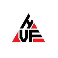design de logotipo de letra de triângulo hvf com forma de triângulo. monograma de design de logotipo de triângulo hvf. modelo de logotipo de vetor de triângulo hvf com cor vermelha. logotipo triangular hvf logotipo simples, elegante e luxuoso.