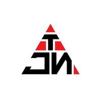 design de logotipo de letra de triângulo tjn com forma de triângulo. monograma de design de logotipo de triângulo tjn. modelo de logotipo de vetor de triângulo tjn com cor vermelha. logotipo triangular tjn logotipo simples, elegante e luxuoso.