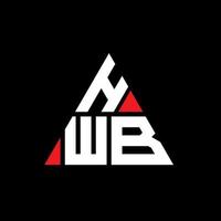 design de logotipo de letra de triângulo hwb com forma de triângulo. monograma de design de logotipo de triângulo hwb. modelo de logotipo de vetor de triângulo hwb com cor vermelha. logotipo triangular hwb logotipo simples, elegante e luxuoso.