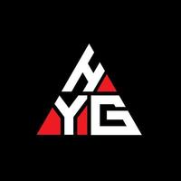 design de logotipo de letra de triângulo hyg com forma de triângulo. monograma de design de logotipo de triângulo hyg. modelo de logotipo de vetor de triângulo hyg com cor vermelha. logotipo triangular hyg logotipo simples, elegante e luxuoso.
