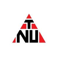 design de logotipo de letra de triângulo tnu com forma de triângulo. monograma de design de logotipo de triângulo tnu. modelo de logotipo de vetor de triângulo tnu com cor vermelha. logotipo triangular tnu logotipo simples, elegante e luxuoso.