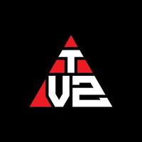 design de logotipo de letra de triângulo tvz com forma de triângulo. monograma de design de logotipo de triângulo tvz. modelo de logotipo de vetor de triângulo tvz com cor vermelha. tvz logotipo triangular logotipo simples, elegante e luxuoso.