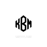 design de logotipo de letra kbm com forma de polígono. kbm polígono e design de logotipo em forma de cubo. modelo de logotipo de vetor hexágono kbm cores brancas e pretas. kbm monograma, logotipo de negócios e imóveis.