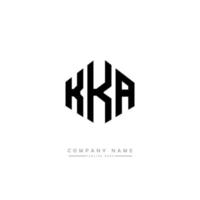design de logotipo de letra kka com forma de polígono. kka polígono e design de logotipo em forma de cubo. kka hexágono modelo de logotipo de vetor cores brancas e pretas. kka monograma, logotipo de negócios e imóveis.