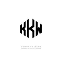 design de logotipo de letra kkw com forma de polígono. kkw polígono e design de logotipo em forma de cubo. kkw modelo de logotipo de vetor hexágono cores brancas e pretas. kkw monograma, logotipo comercial e imobiliário.