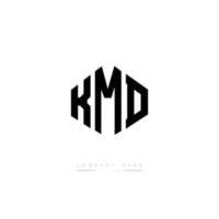 design de logotipo de letra kmd com forma de polígono. polígono kmd e design de logotipo em forma de cubo. modelo de logotipo de vetor hexágono kmd cores brancas e pretas. monograma kmd, logotipo comercial e imobiliário.