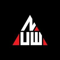design de logotipo de letra de triângulo nuw com forma de triângulo. monograma de design de logotipo de triângulo nuw. modelo de logotipo de vetor de triângulo nuw com cor vermelha. logotipo triangular nuw logotipo simples, elegante e luxuoso.