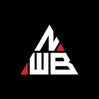design de logotipo de letra de triângulo nwb com forma de triângulo. monograma de design de logotipo de triângulo nwb. modelo de logotipo de vetor de triângulo nwb com cor vermelha. logotipo triangular nwb logotipo simples, elegante e luxuoso.