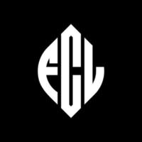 design de logotipo de carta de círculo fcl com forma de círculo e elipse. letras de elipse fcl com estilo tipográfico. as três iniciais formam um logotipo circular. fcl círculo emblema abstrato monograma carta marca vetor. vetor