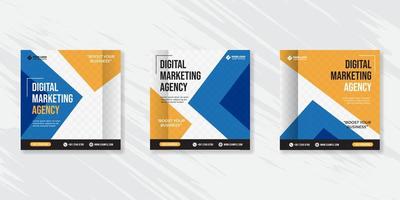 modelo de postagem de mídia social de marketing de negócios digitais. vetor