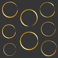 gradiente de moldura de círculo dourado com estilo de pincelada vetor