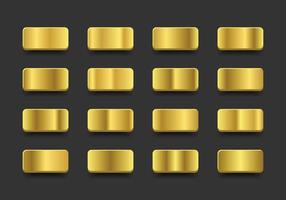 coleção de gradiente de ouro definida para fundos, etiqueta, capa, fita, banner, moeda, folheto, moldura, cartão, cartaz, anel etc.