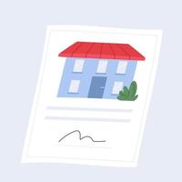 contrato imobiliário e conceito de contrato de compra de casa. aplicação bem sucedida para comprar ilustração vetorial de apartamento ou propriedade. vetor