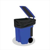 ilustração de lata de lixo em fundo branco, a melhor ilustração de lata de lixo de cartunista vetor