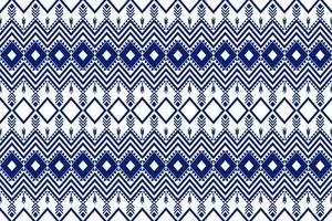 padrão geométrico étnico sem costura branco e azul escuro projetado para fundo, papel de parede, roupas tradicionais, tapete, cortina e decoração de casa. vetor
