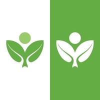 logotipos da ecologia de folhas verdes vetor