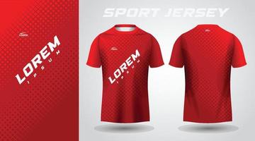 design de camisa esportiva de camiseta vermelha vetor