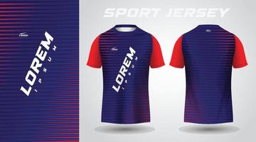 design de camisa esportiva de camiseta vermelha azul vetor