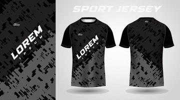 design de camisa esportiva de camiseta preta vetor