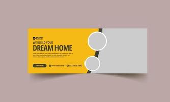 design de modelo de banner de capa de cronograma imobiliário, conjunto de capa de construção de imóveis corporativos planos abstratos modernos, banner, postagem de mídia social, capa de cronograma, banner web, design de modelo vetor