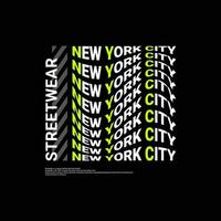 design de escrita da cidade de nova york, adequado para camisetas de impressão de tela, roupas, jaquetas e outros vetor