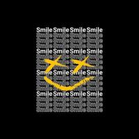 design de escrita de sorriso falso, adequado para camisetas de impressão de tela, roupas, jaquetas e outros vetor
