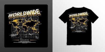 design de escrita em todo o mundo, adequado para camisetas de impressão de tela, roupas, jaquetas e outros