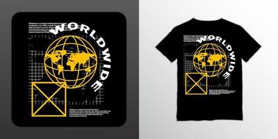 design de escrita em todo o mundo, adequado para camisetas de impressão de tela, roupas, jaquetas e outros vetor