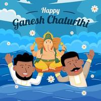 celebrando o festival ganesh chaturthi vetor