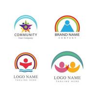 ícone de vetor de modelo de logotipo de adoção e cuidados comunitários