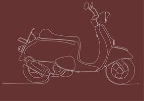 ilustração em vetor de scooter de moto de linha contínua