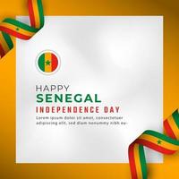 feliz dia da independência do senegal 4 de abril celebração ilustração vetorial de design. modelo para cartaz, banner, publicidade, cartão de felicitações ou elemento de design de impressão vetor