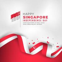 feliz dia da independência de singapura 9 de agosto celebração ilustração vetorial de design. modelo para cartaz, banner, publicidade, cartão de felicitações ou elemento de design de impressão vetor