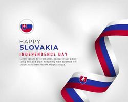 feliz dia da independência da eslováquia 17 de julho ilustração vetorial de celebração. modelo para cartaz, banner, publicidade, cartão de felicitações ou elemento de design de impressão vetor