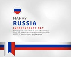 feliz dia da independência da rússia 12 de junho celebração ilustração vetorial de design. modelo para cartaz, banner, publicidade, cartão de felicitações ou elemento de design de impressão vetor